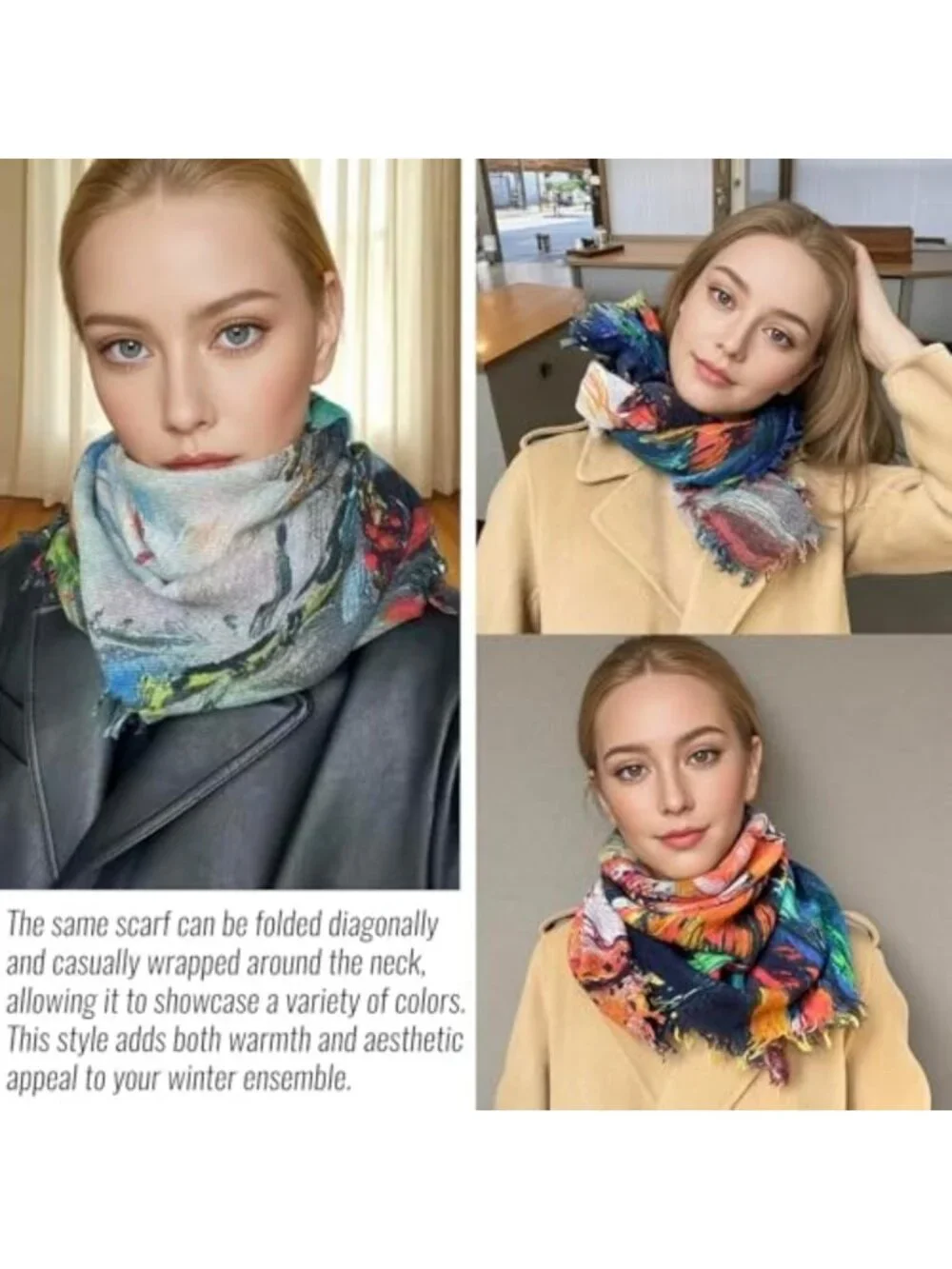 Soft Lightweight 100% Wool Scarf for Women | Cozy 39